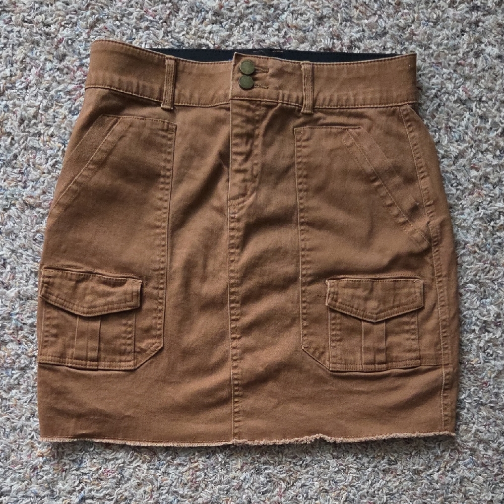 Democracy Tan Mini Skirt with Pockets